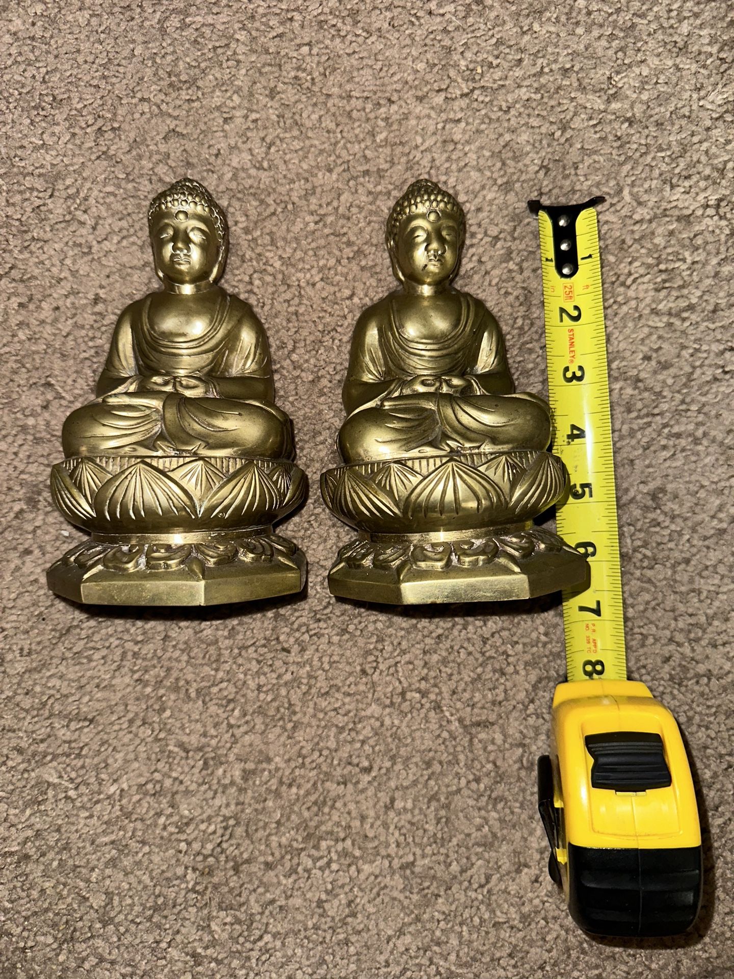 bronze buddha bookends pair