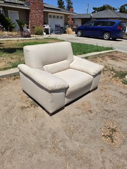 Free Oversized Light Cream Leather Chair. Very Comfortable