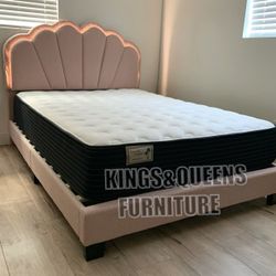 New Full Bed Frame With Mattress 