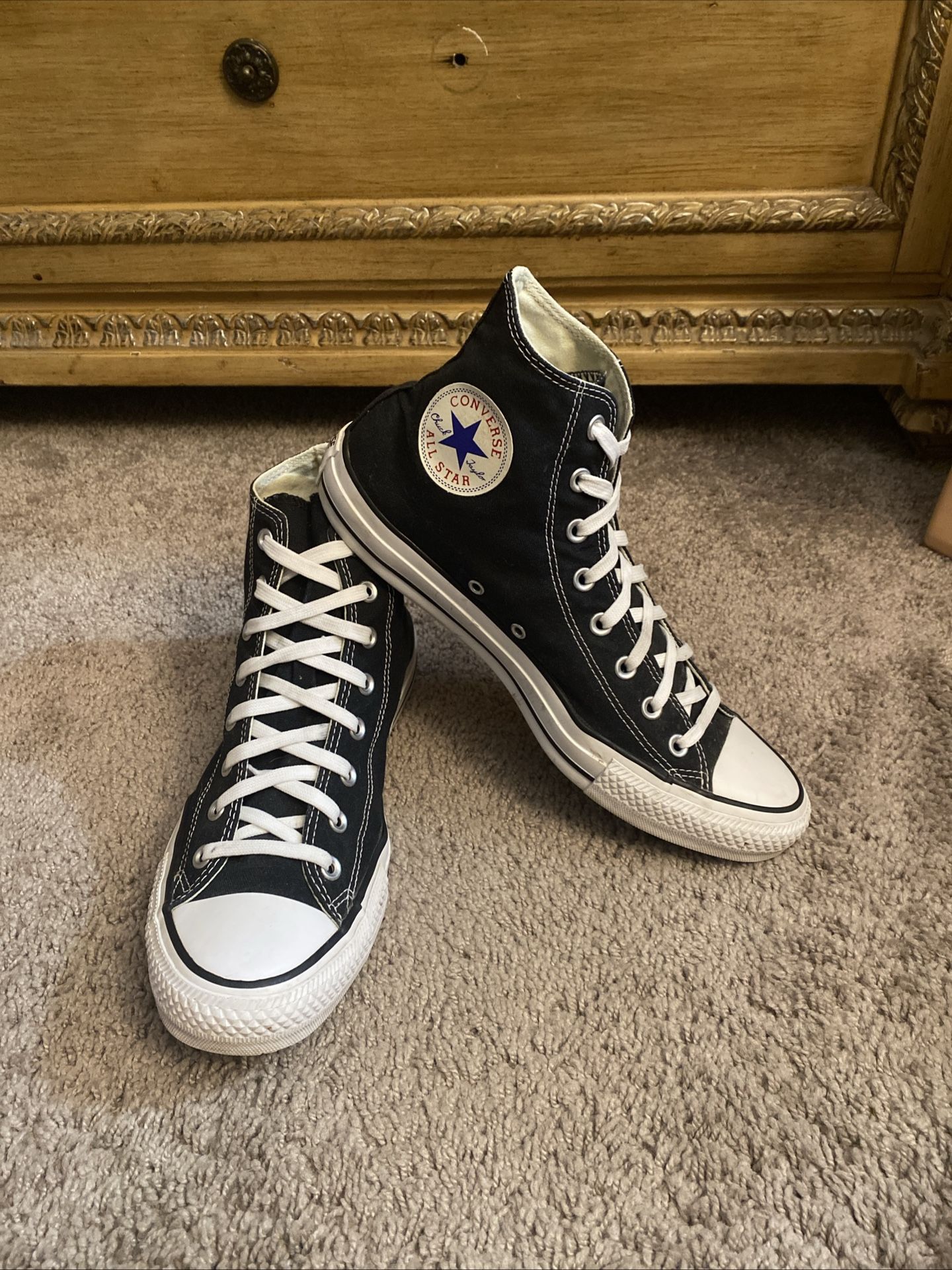 Unisex Converse Chuck Taylor Hi Black/white Sneakers Size 11M/13W