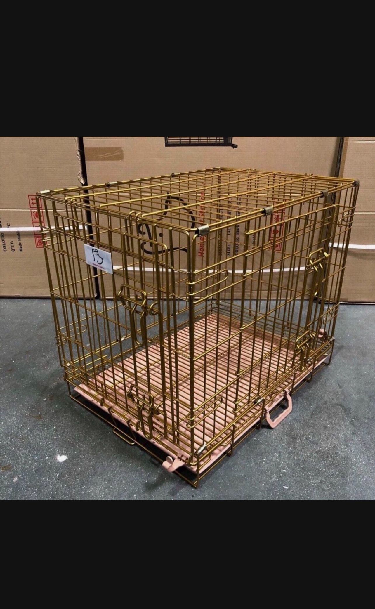Dog Pet Crate Size 24” Inch Small  With Grid And Tray 