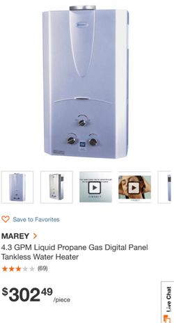Brand new marey 4.3 GPM Natural Gas Digital Panel Tankless Water Heater