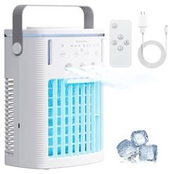 “New”Portable Air Conditioner W/remote,3 Speeds(Dorm Room)(Dorm Room),7 Color LED Lights,timer(retail$49)