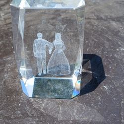 Wedding Couple Etched In Glass 
