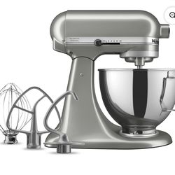 KitchenAid Deluxe Series 4.5 Quart Tilt-Head Stand Mixer with Stainless Bowl, Contour Silver, KSM97C