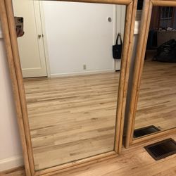 2Vintage Bamboo Mirrors 