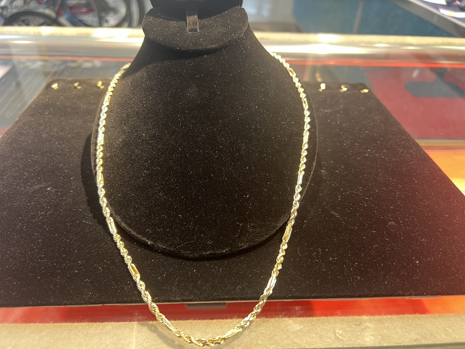 14k 9.3Grms Fig Rope Chain Yellow Gold