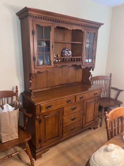 Solid Wood Tell City “Young Republic” China Hutch / Buffet