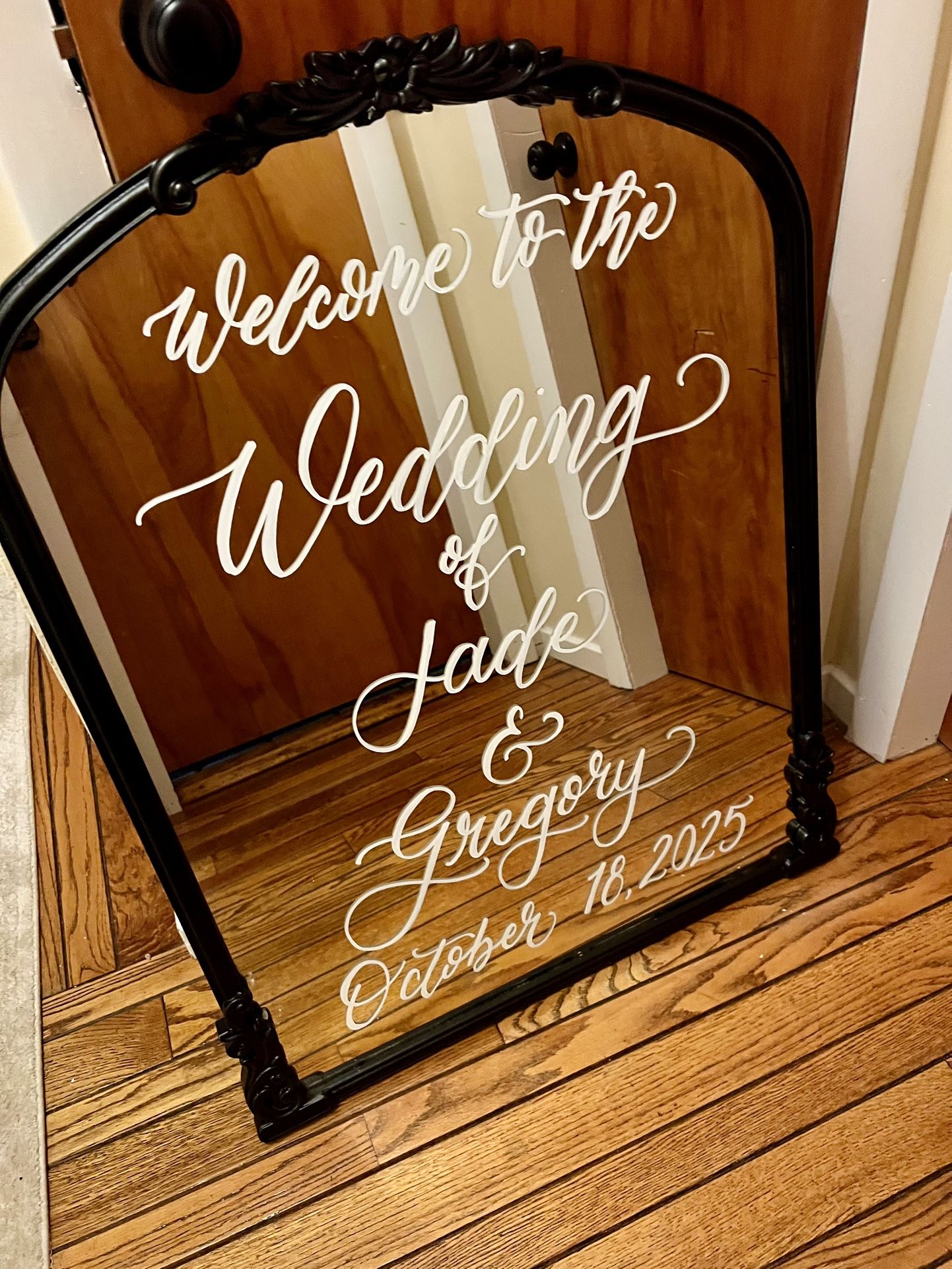Welcome Mirror/Sign and Easel