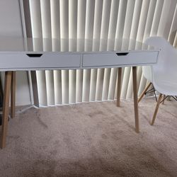 Modern White Desk & Matching Chair Set $80 OBO 