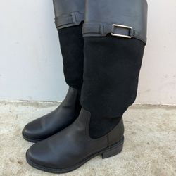 Clarks Maye Carly Black Knee High Riding Boots Womens Size 9