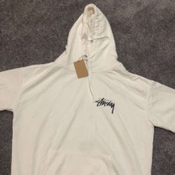 Stussy White Graphic Hoodie 