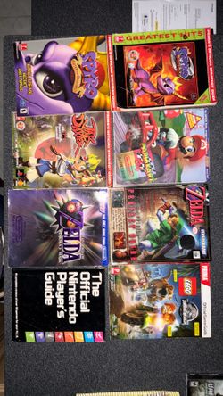 Spyro guide books Ect others Zelda , jak , Mario kart  all 8 books 50 dolllars