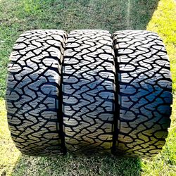 (3) 285/60r20 (33.5x11.0r20) BF Goodrich KO3 10 Ply Load E 95% Tread
