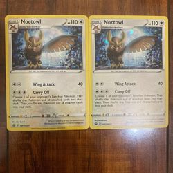 Pokemon Noctowl SWSH027 Black Star Promo Cosmos Holo Lot of 2 NM 🦉