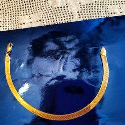 Herringbone Gold Over Silver Fmc 925 Italy Bracelet