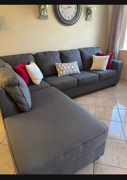 Beautiful Charcoal grey sectional couch from Living Spaces LIKE NEW