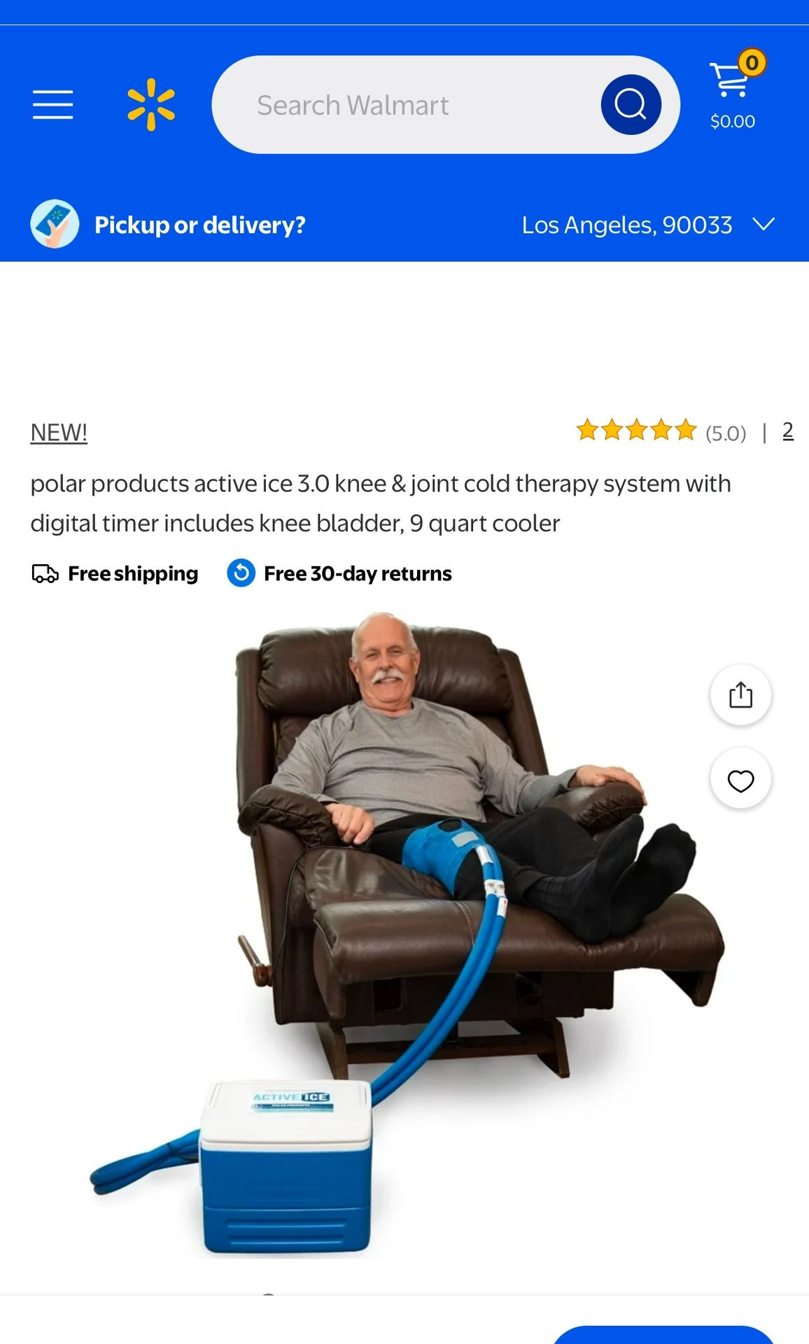 polar products active ice 3.0 knee & joint cold therapy system with digital timer includes knee bladder, 9 quart cooler