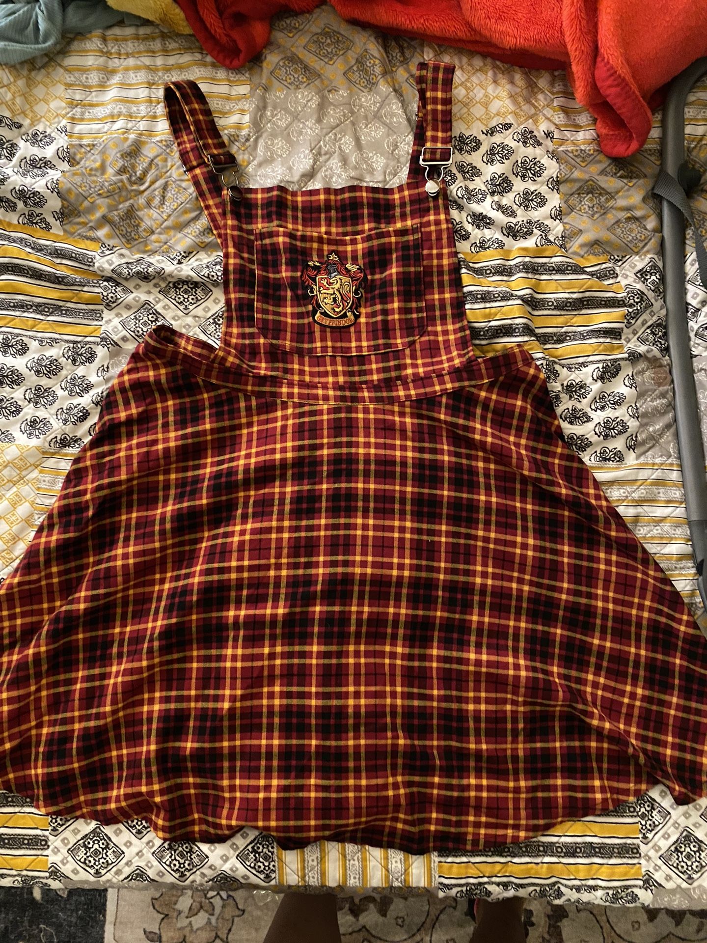 hatty potter overall plaided dress red
