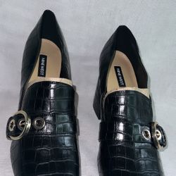 Nine West Black Urila Block Heeled Loafers , US Size 10M