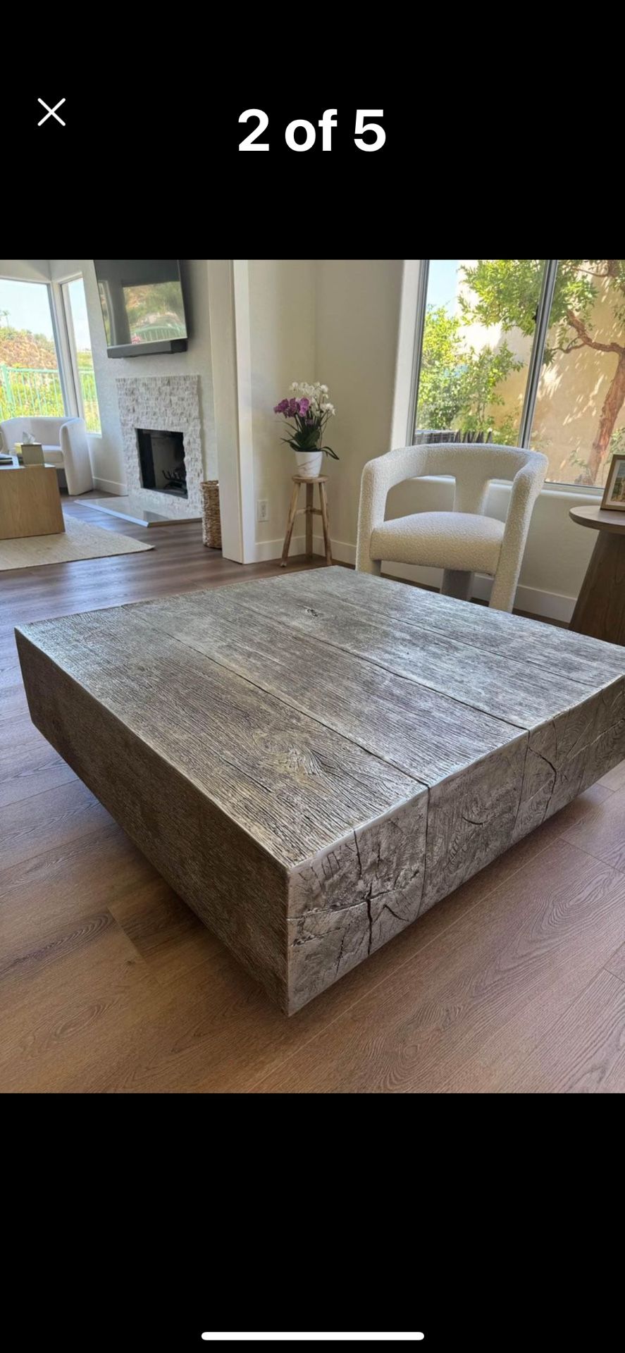 Z Gallerie Timber Silver Coffee Table