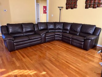 Natuzzi Editions Leather Reclining Sectional Sofa