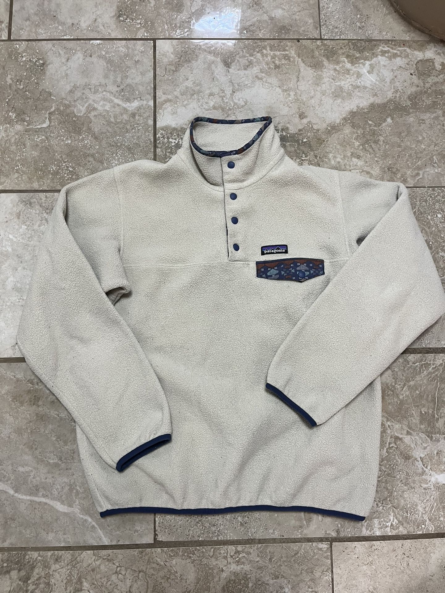 Patagonia Womens Synchilla Snap-T Fleece Pullover Pelican Stone Blue M
