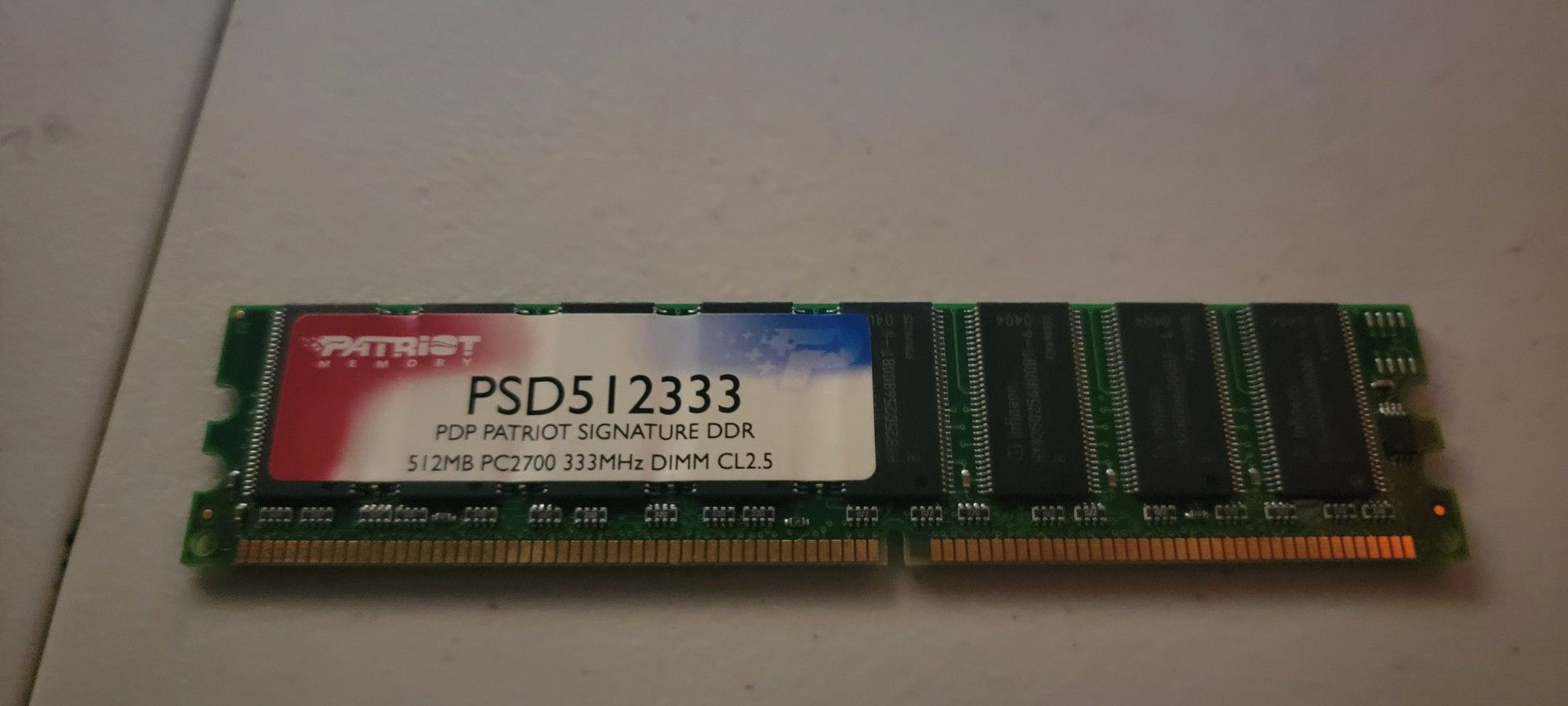 Patriot desktop ram ddr 512mb stick