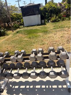 15/50 pounds hex dumbbells in good condition