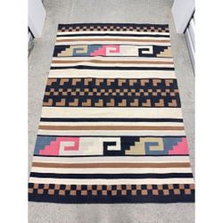 Handwoven Southwestern Tribal Rug With Geometric Patterns