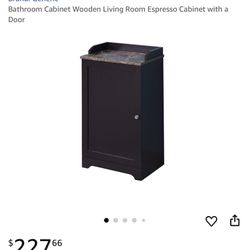 Bathroom Cabinet Wooden Living Room Espresso Cabinet with a Door