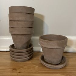 Terracotta Pots and Saucers (Lot)