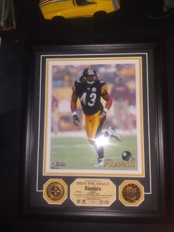 Brand New Matted 16 X 13 Framed Pittsburgh Steelers Troy Polamalu Picture #148 of 1000