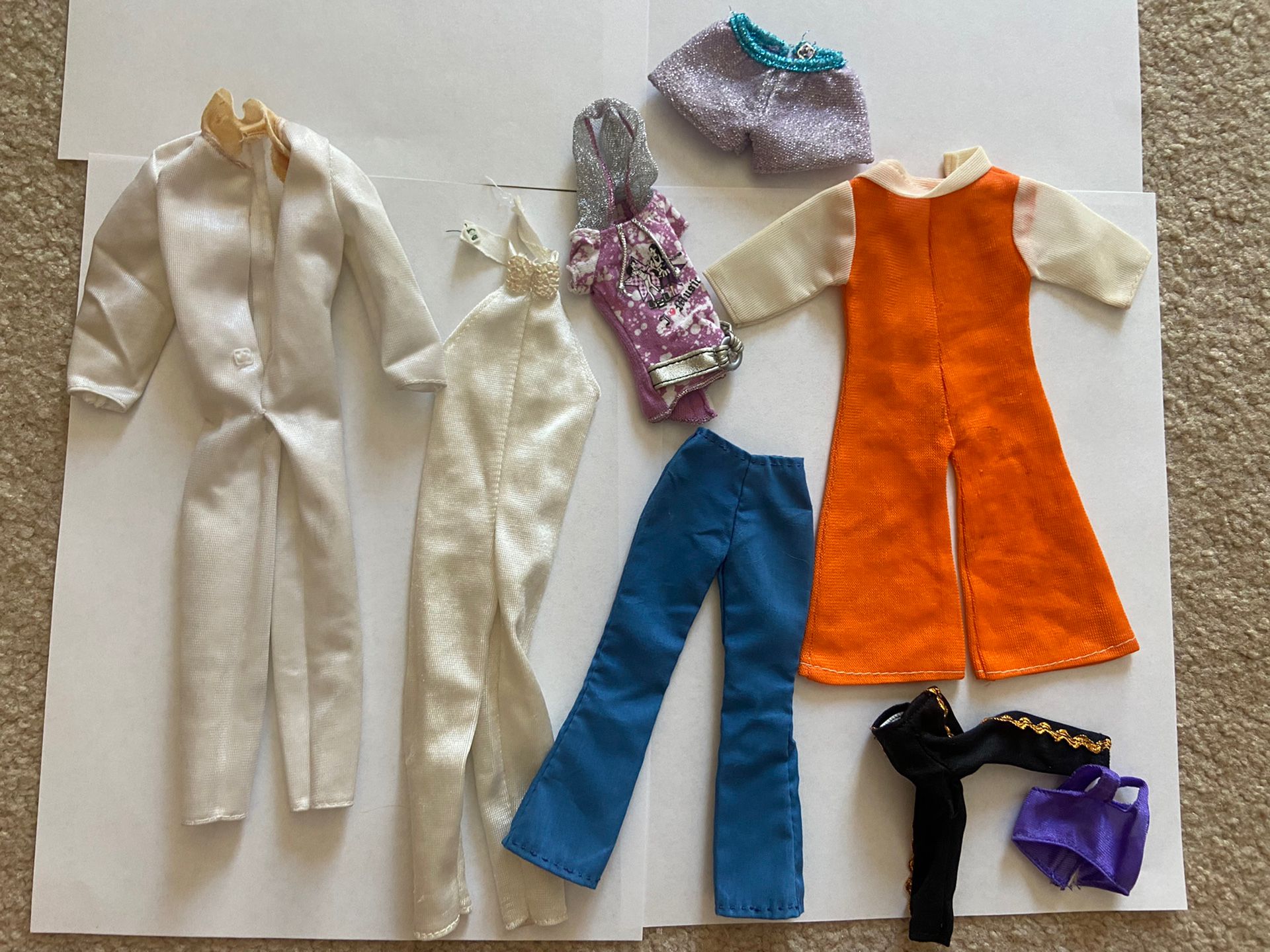 Barbie Doll Lot Clothes And Ken 