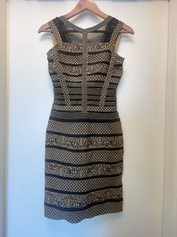 Herve Ledger Black Tan Dress Medium 