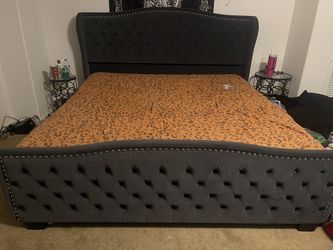 Gray Cal King Bed Frame