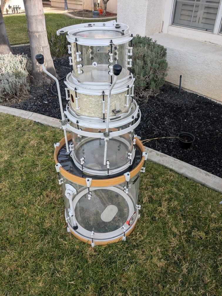 Clear Acrylic Custom Drum Set