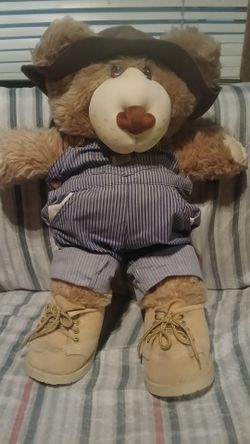 Vintage 1985 Dudley Furskins Bear Plush 22” Clean Good Condition