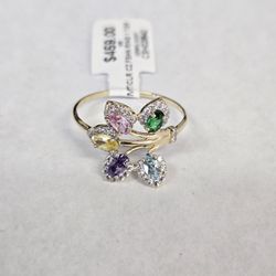 14kt Gold Multicolored CZ Stone Ring 