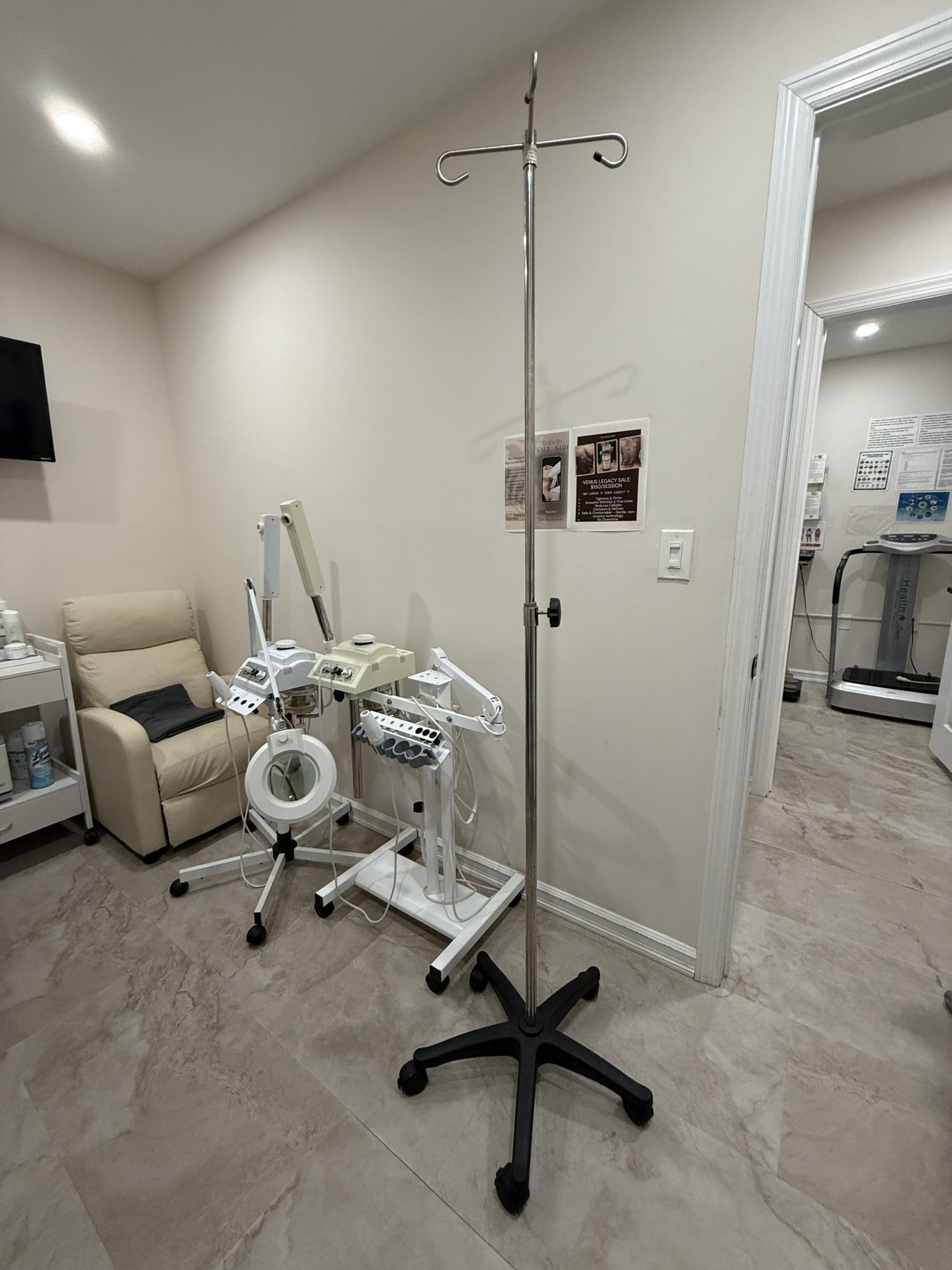 IV Pole, Stainless Steel, extends upto 76"