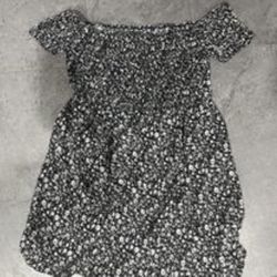 Women Black And White Floral Mini Skirt 