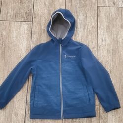 Boys Blue Free Country Windbreaker Hooded Jacket With Fleece Lining