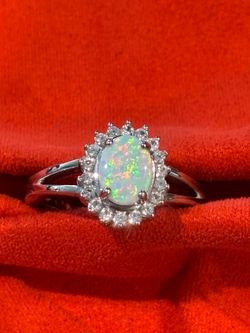 925 silver opal rings and Pendent