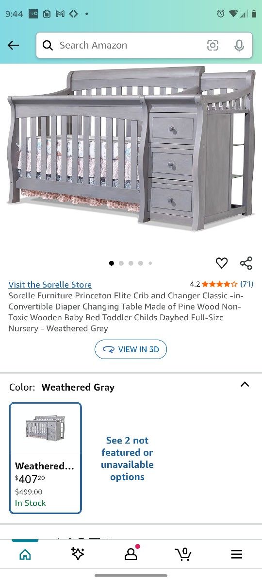 Sorelle Furniture Princeton Elite Crib And Changer