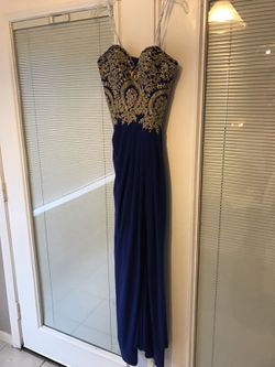 Royal/Blue/Gold Elegant Dress