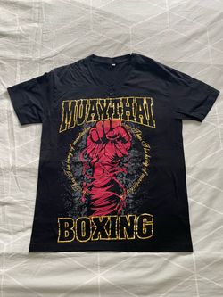 Muay Thai Boxing T-Shirt with Gold Graphics