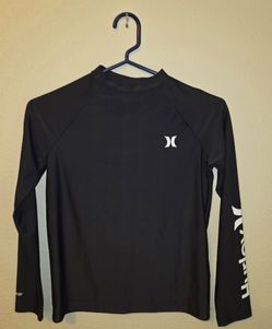 Hurley - Boys - Medium - Performance Shirt - Long Sleeve - Polyester Blend - Black