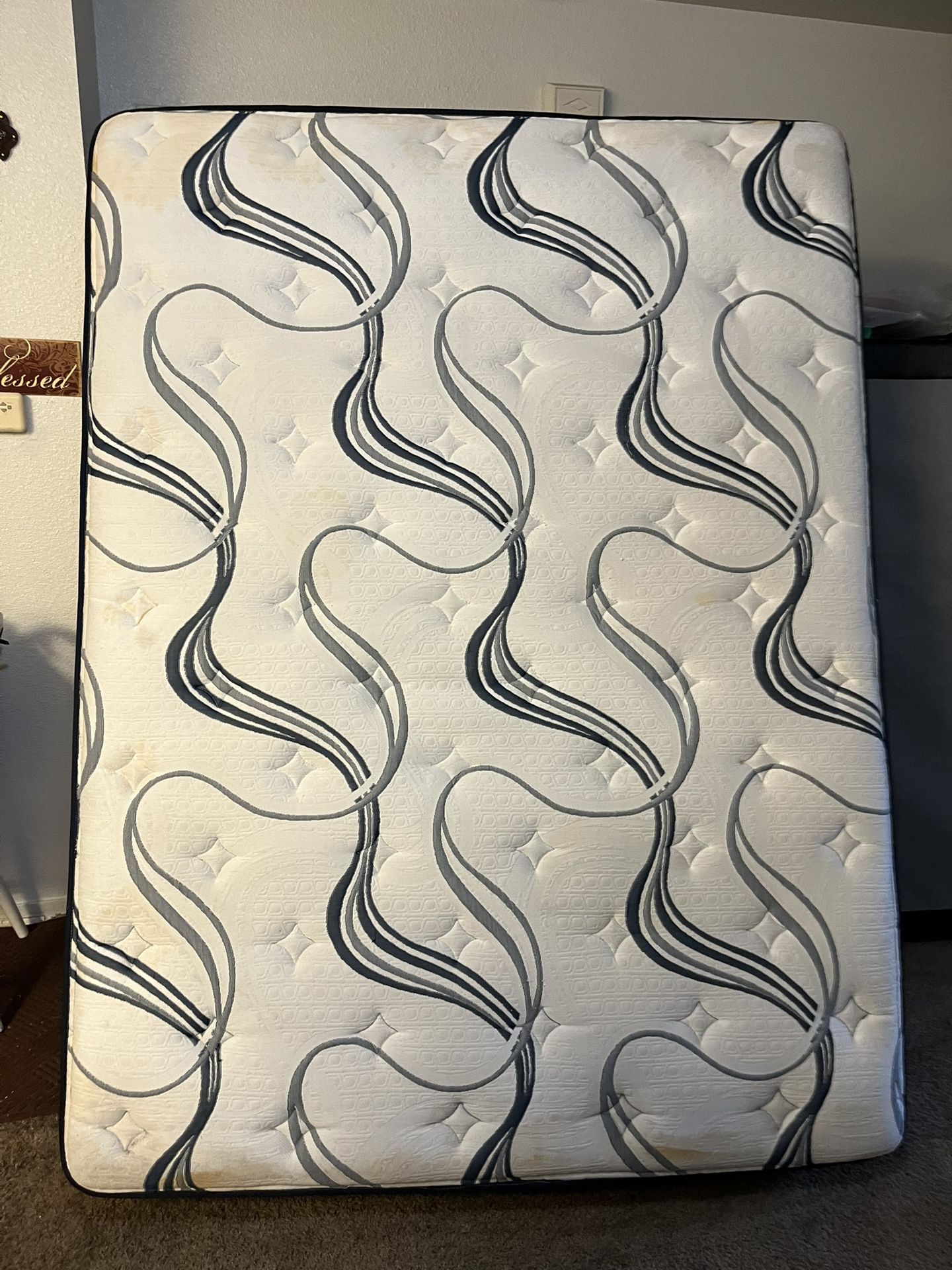 QUEEN -size mattress and box spring.