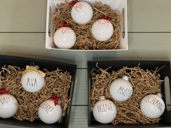 Rae Dunn Personalized Christmas Ornaments
