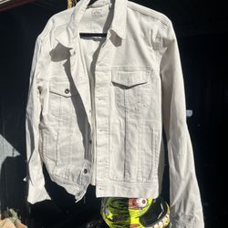 J. Crew White Button Down Jacket - Large
